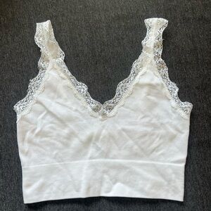 Bozzolo White Lace Camisole Crop Top